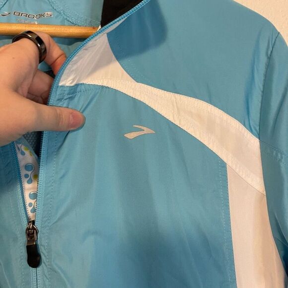 Brooks Blue Windbreaker Zip Up Jacket Size XL - Picture 4 of 10